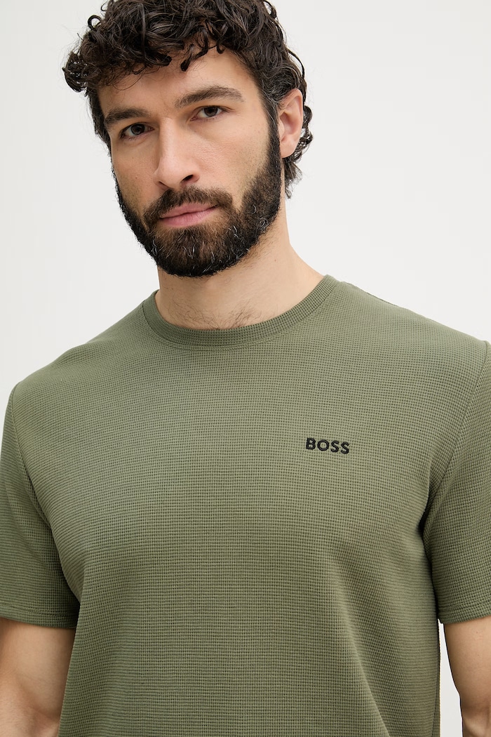 BOSS lounge tričko pánske Waffle T-Shirt zelená 50535891