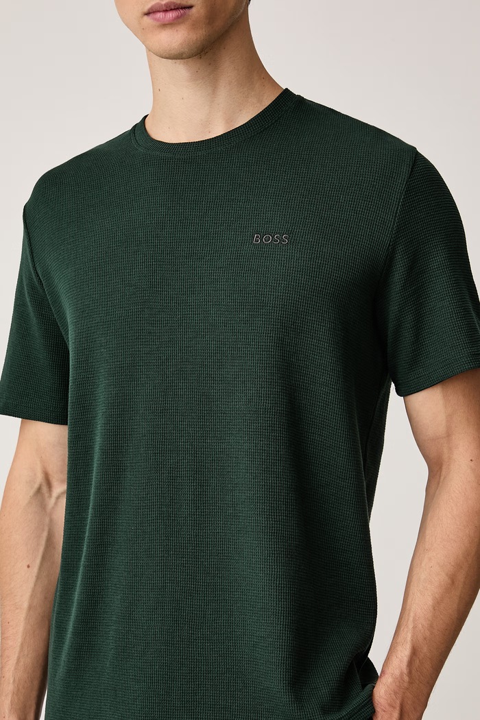 T-shirt lounge męski Waffle T-Shirt BOSS 50535891 zielony