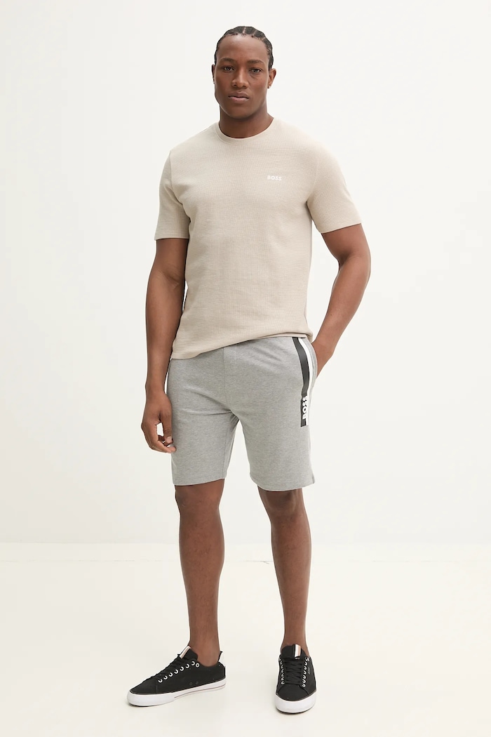 BOSS Tricou loungewear bărbați Waffle T-Shirt 50535891 bej SS26