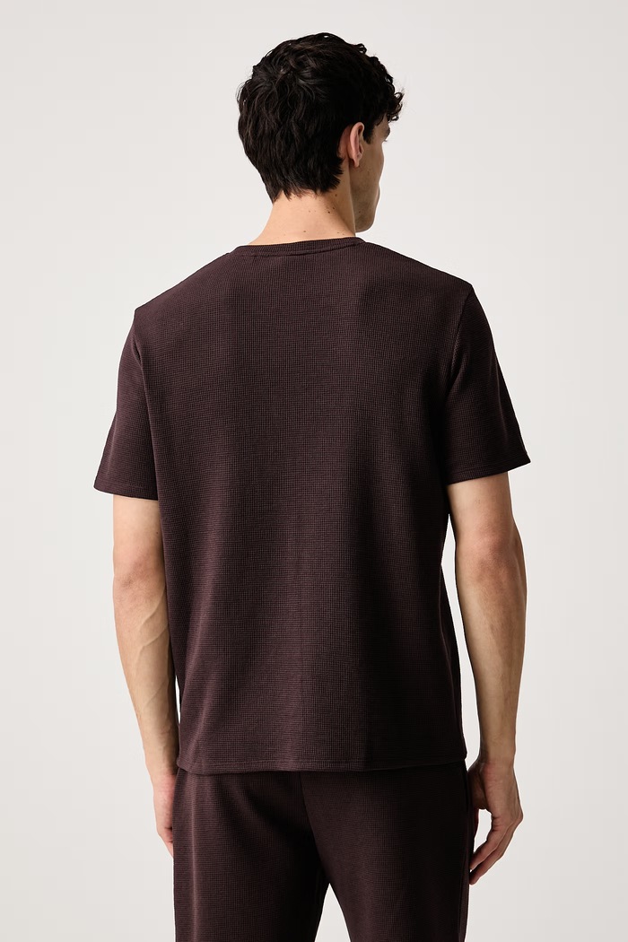 Odzież BOSS T-shirt lounge męski Waffle T-Shirt 50535891 brązowy