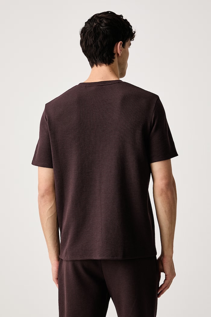 Odzież BOSS T-shirt lounge męski Waffle T-Shirt 50535891 brązowy