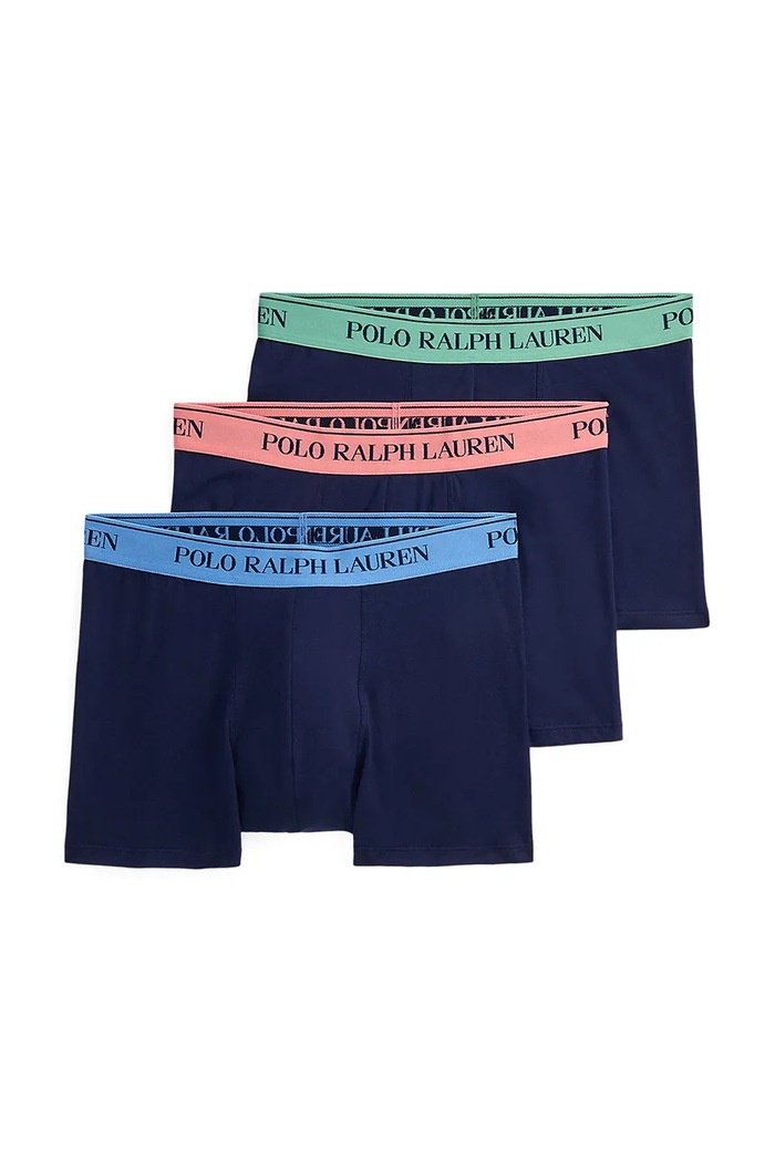 Bokserice Polo Ralph Lauren 3-pack s uzorkom mornarsko plava 714830299.