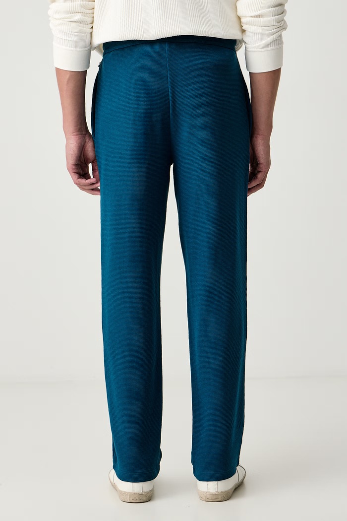 BOSS Spodnie dresowe męskie z bawełną Waffle Pants 50535877 turkusowy AA00
