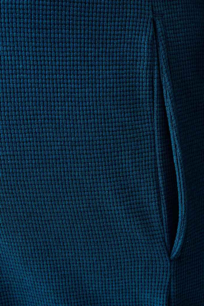 Odzież BOSS Spodnie dresowe męskie z bawełną Waffle Pants 50535877 turkusowy