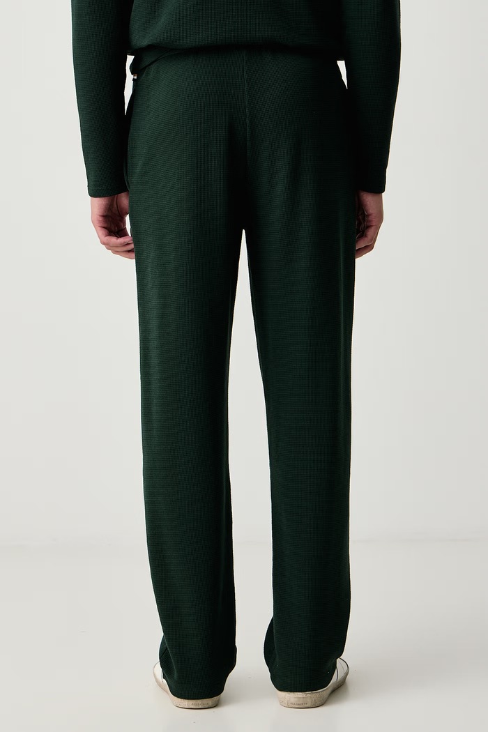 Odzież BOSS Spodnie dresowe męskie z bawełną Waffle Pants 50535877 zielony