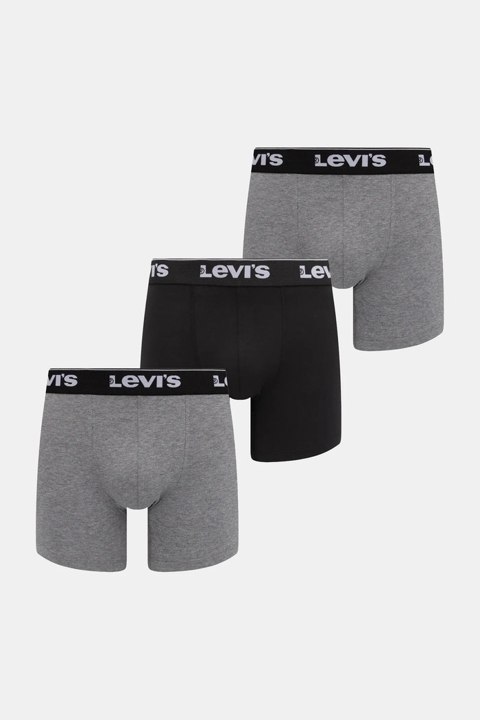 Boxerky Levi's 3-pak pletenina sivá 37149.1201