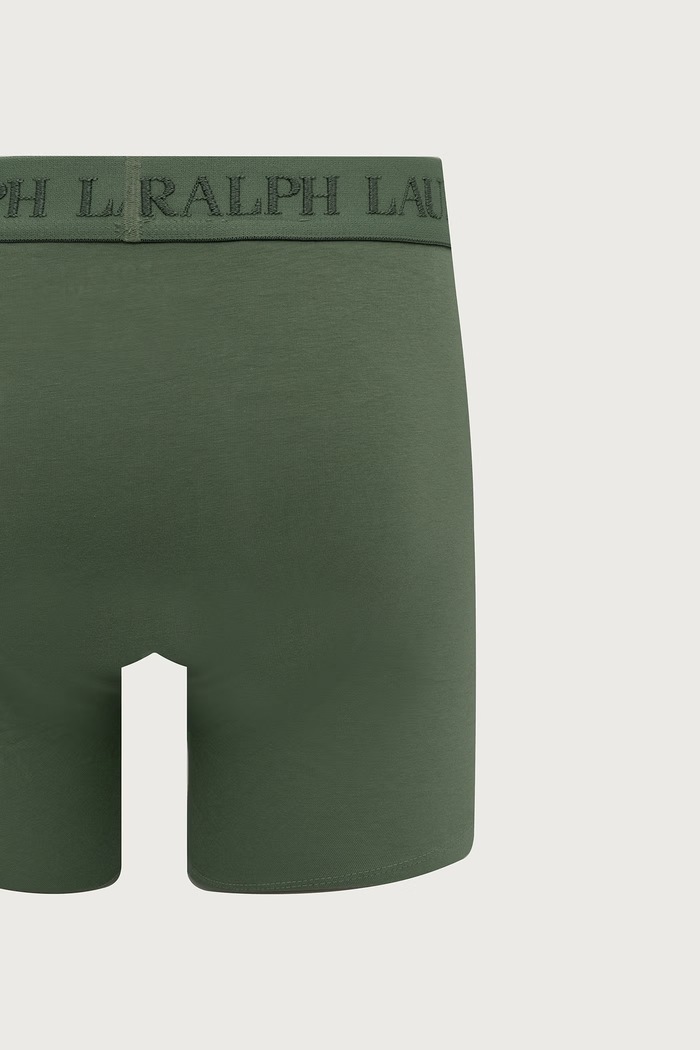 Bokserki męskie bawełniane z elastanem 3-pack Polo Ralph Lauren zielony 714966105