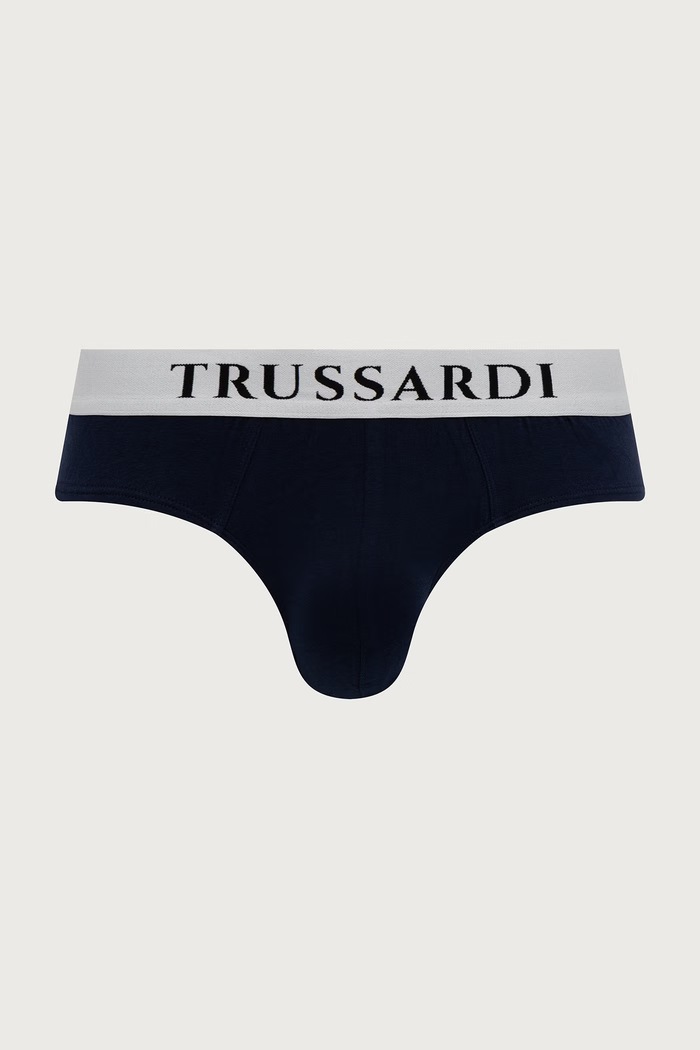 Trussardi Slipy męskie bawełniane z elastanem 2-pack TRU2USP01 granatowy AA00