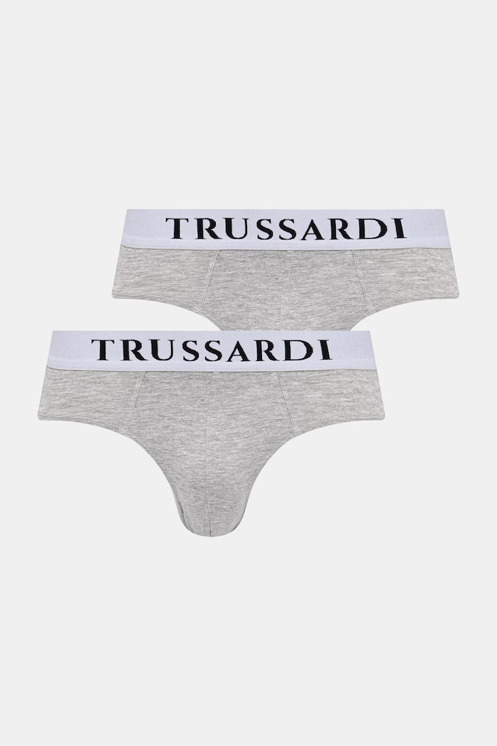 Moške spodnjice Trussardi 2-pack Pletenina siva TRU2USP01