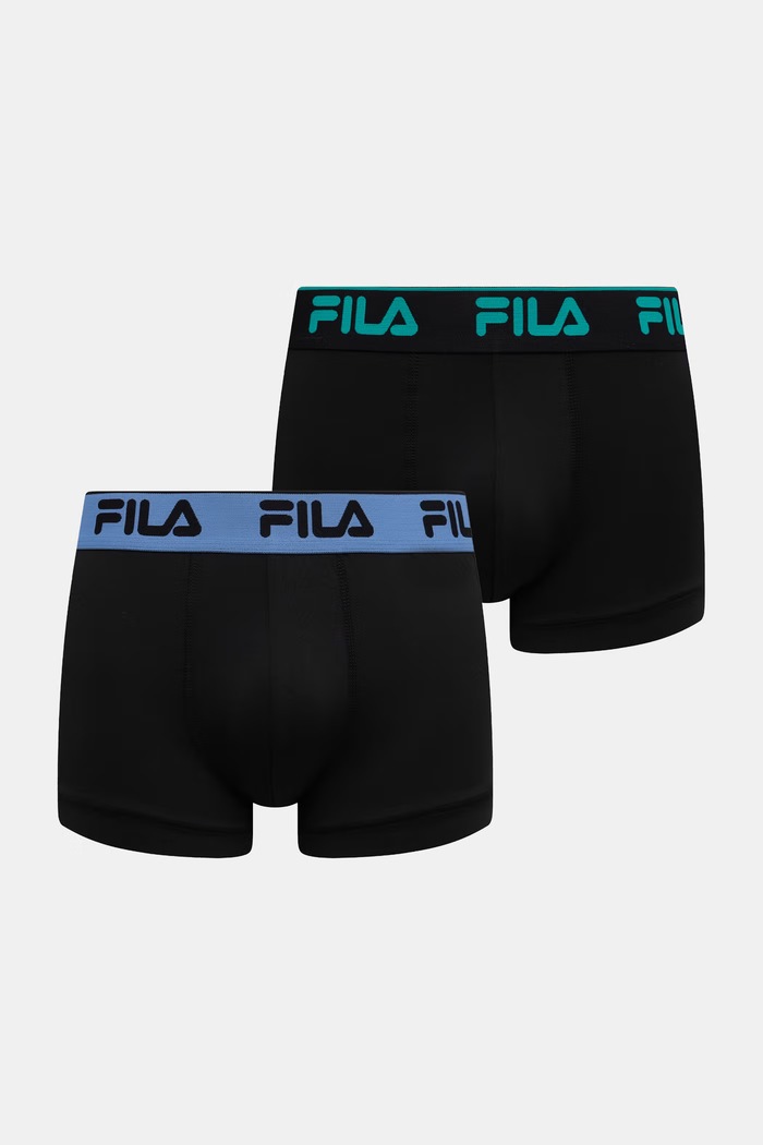 Fila přiléhavé boxerky pánské bavlněné s elastanem 2-pack černá FU5380/2