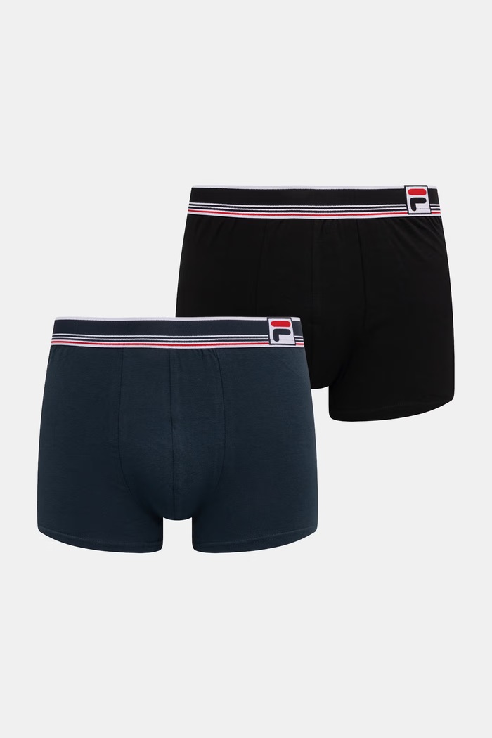 Fila přiléhavé boxerky pánské bavlněné s elastanem 2-pack černá FU5356/2