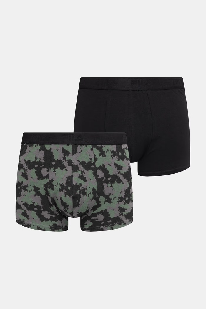 Fila přiléhavé boxerky pánské bavlněné s elastanem 2-pack černá FU5366/2