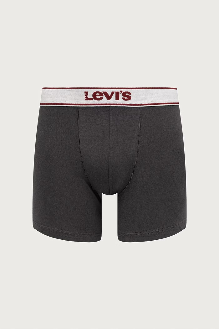 Дрехи Levi's Боксерки мъжки от памук с еластан 2 броя 37149.1416 сив