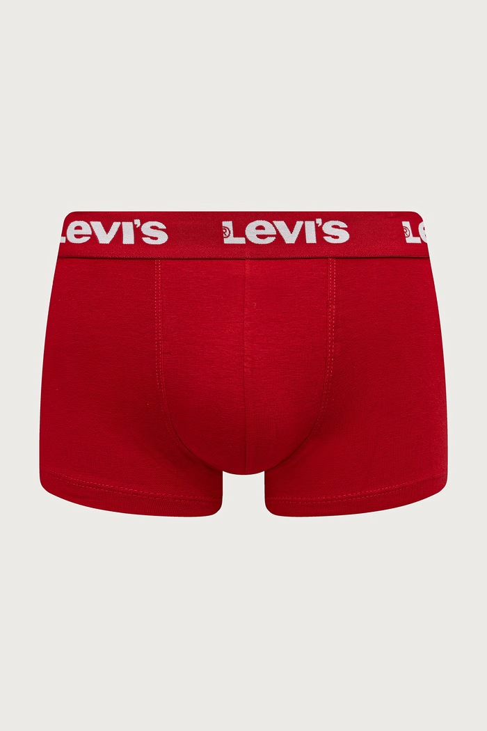 Levi's Oprijete boksarice moške bombažne z elastanom paket 2 kosov 37149.1411 rdeča AA00