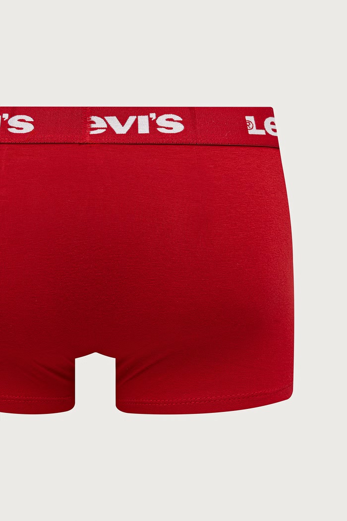 Oprijete boksarice moške bombažne z elastanom paket 2 kosov Levi's 37149.1411 rdeča