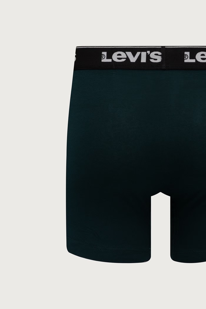 Oprijete boksarice moške bombažne z elastanom paket 3 kosov Levi's zelena 37149.1406