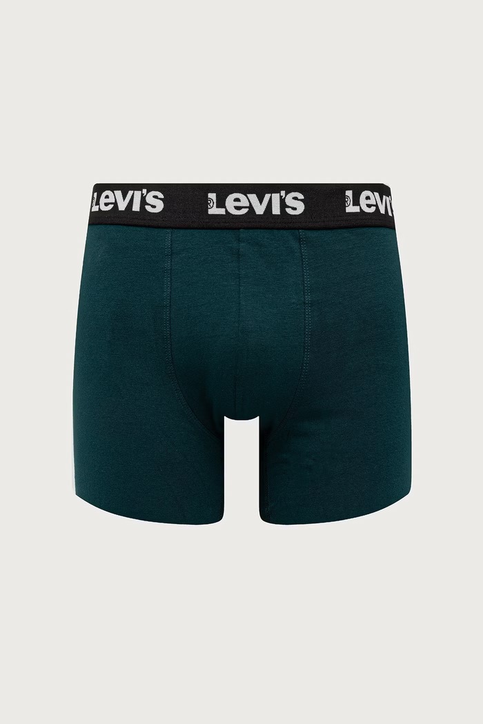 Oblečenie Levi's Priliehavé boxerky pánske bavlnené s elastanom 3-pak 37149.1402 zelená