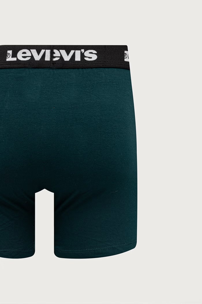 Priliehavé boxerky pánske bavlnené s elastanom 3-pak Levi's zelená 37149.1402