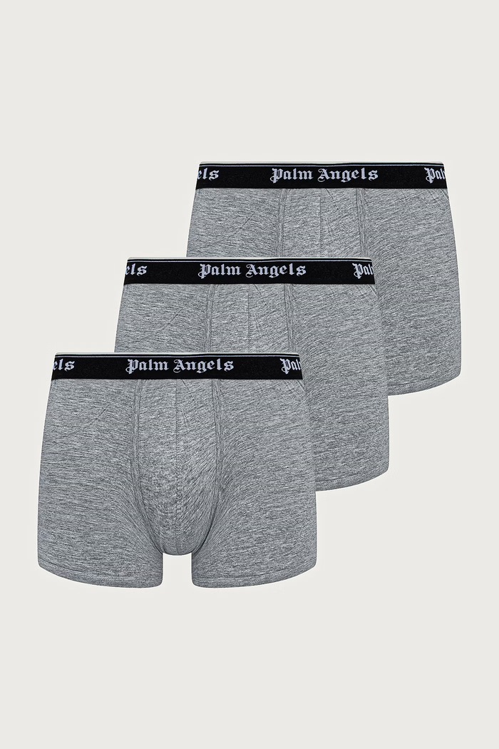 Palm Angels bokserki dopasowane męskie z bawełną 3-pack szary PLA1UMWTR04TR