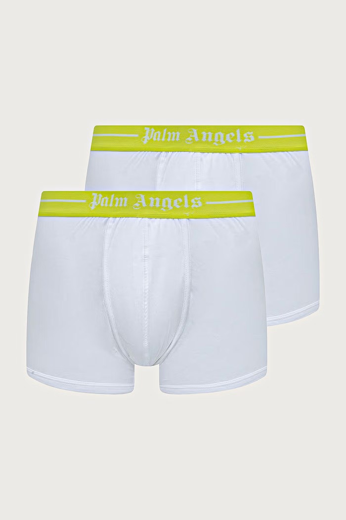 Palm Angels bokserki dopasowane męskie bawełniane z elastanem 2-pack biały PLA1UMWTR02BI