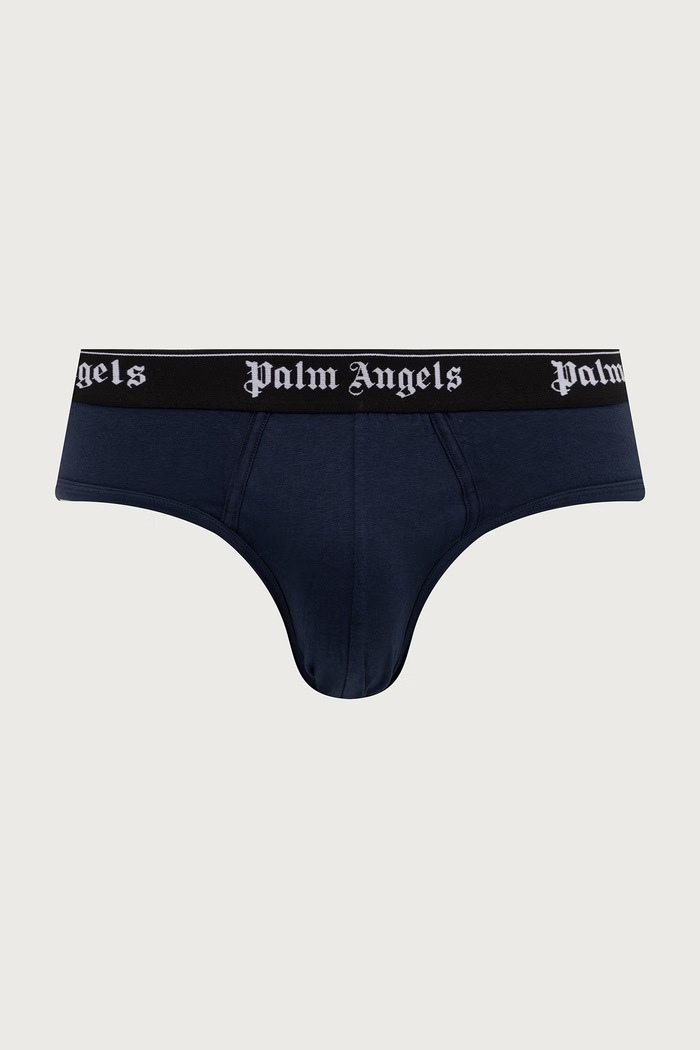 Palm Angels Slipy męskie z bawełną PLA1UMWSP04TR granatowy AA00