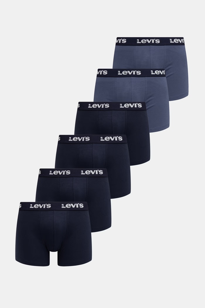 Levi's bokserki dopasowane męskie bawełniane z elastanem 6-pack granatowy 37149.1222.