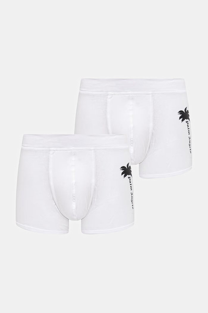 Palm Angels bokserki dopasowane męskie bawełniane z elastanem 2-pack biały PLA1UMBTR09BI