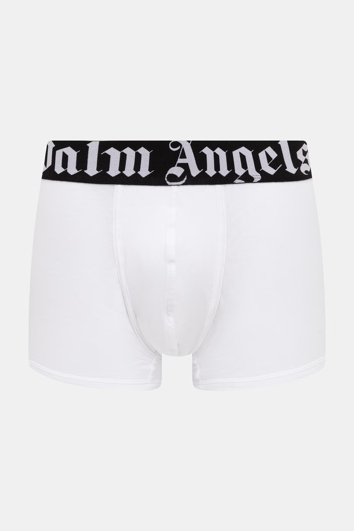 Palm Angels bokserki dopasowane męskie z bawełną 2-pack PLA1UMBTR11BI biały AA00