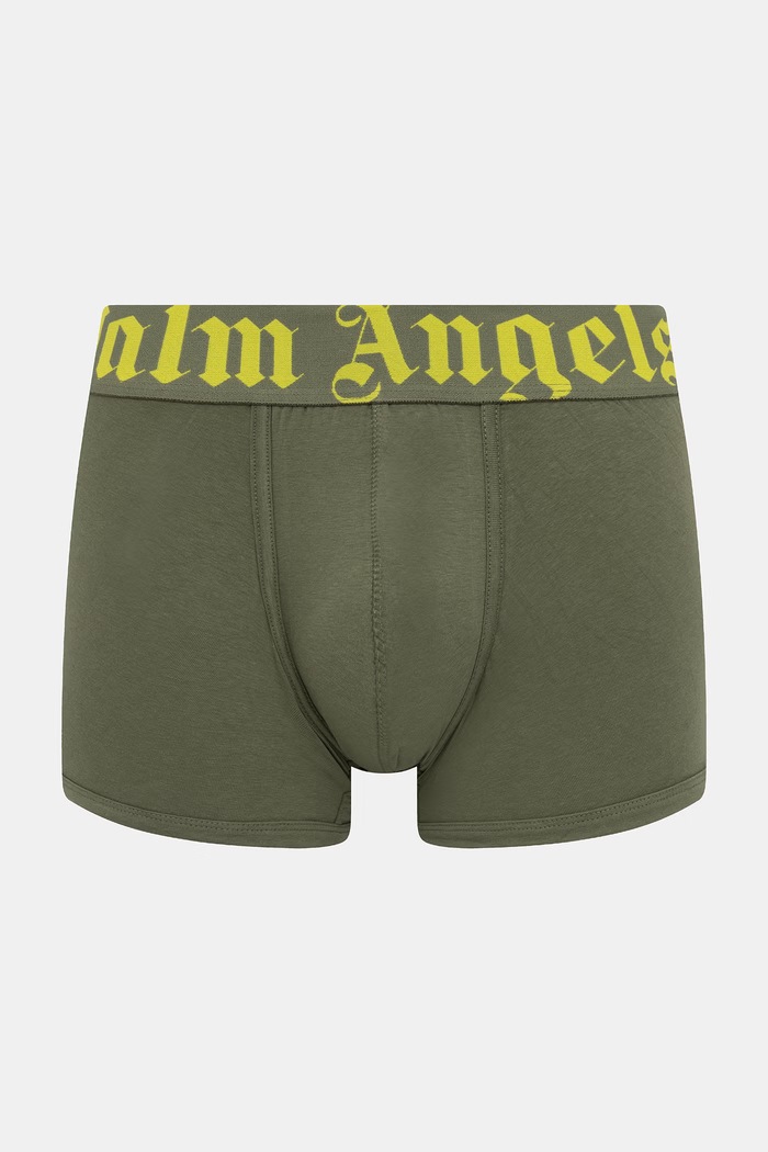 Palm Angels bokserki dopasowane męskie z bawełną 2-pack PLA1UMBTR11BI zielony AA00