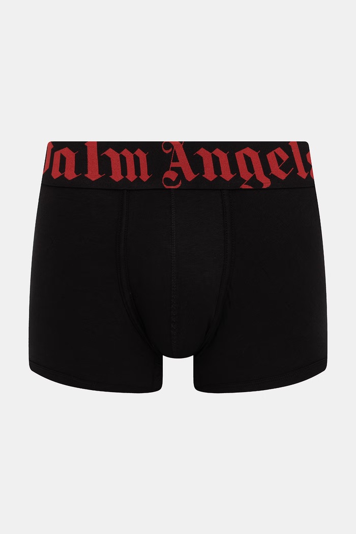 Palm Angels bokserki dopasowane męskie z bawełną 2-pack PLA1UMBTR11BI czarny AA00