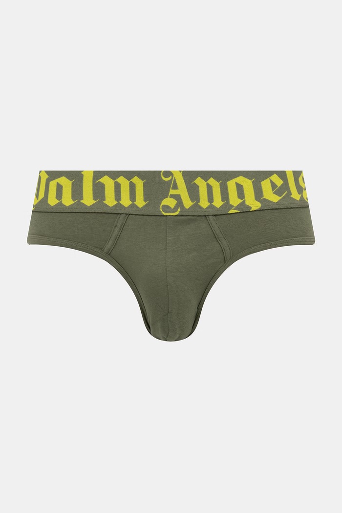 Palm Angels slipy męskie z bawełną 2-pack PLA1UMBSP08BI zielony AA00