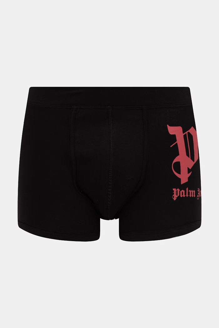 Palm Angels bokserki dopasowane męskie z bawełną 2-pack PLA1UMBTR07BI czarny AA00