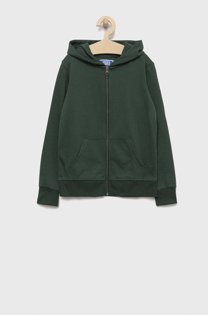Dětská mikina Jack & Jones s kapucí zelená 12182519.PineGrove