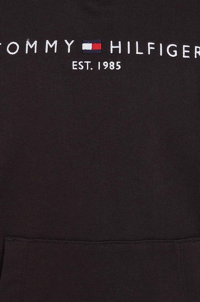 Dječja pamučna dukserica Tommy Hilfiger crna KS0KS00213