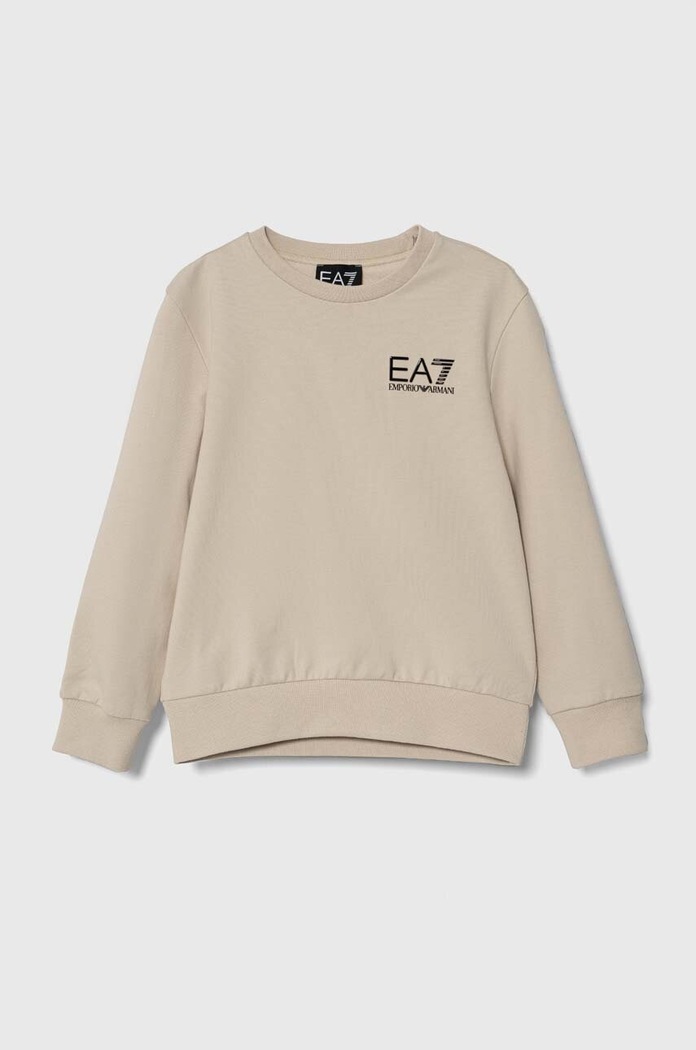 EA7 Emporio Armani bluza bawełniana dziecięca nadruk beżowy 8NBM51.BJ05Z