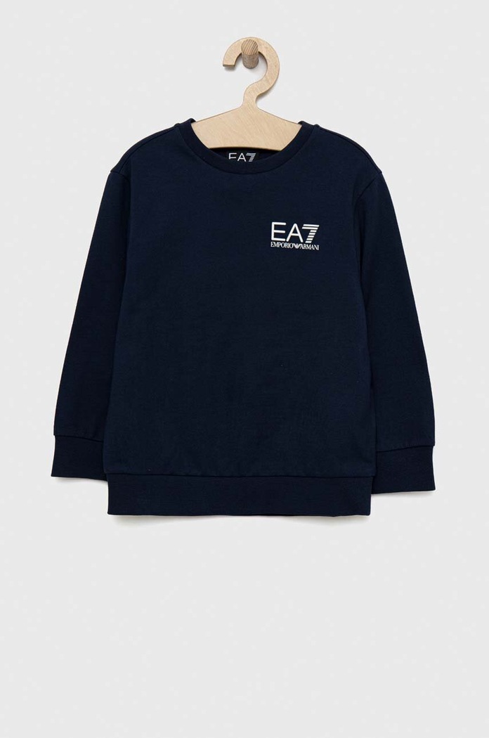 EA7 Emporio Armani bluza bawełniana dziecięca nadruk granatowy 8NBM51.BJ05Z