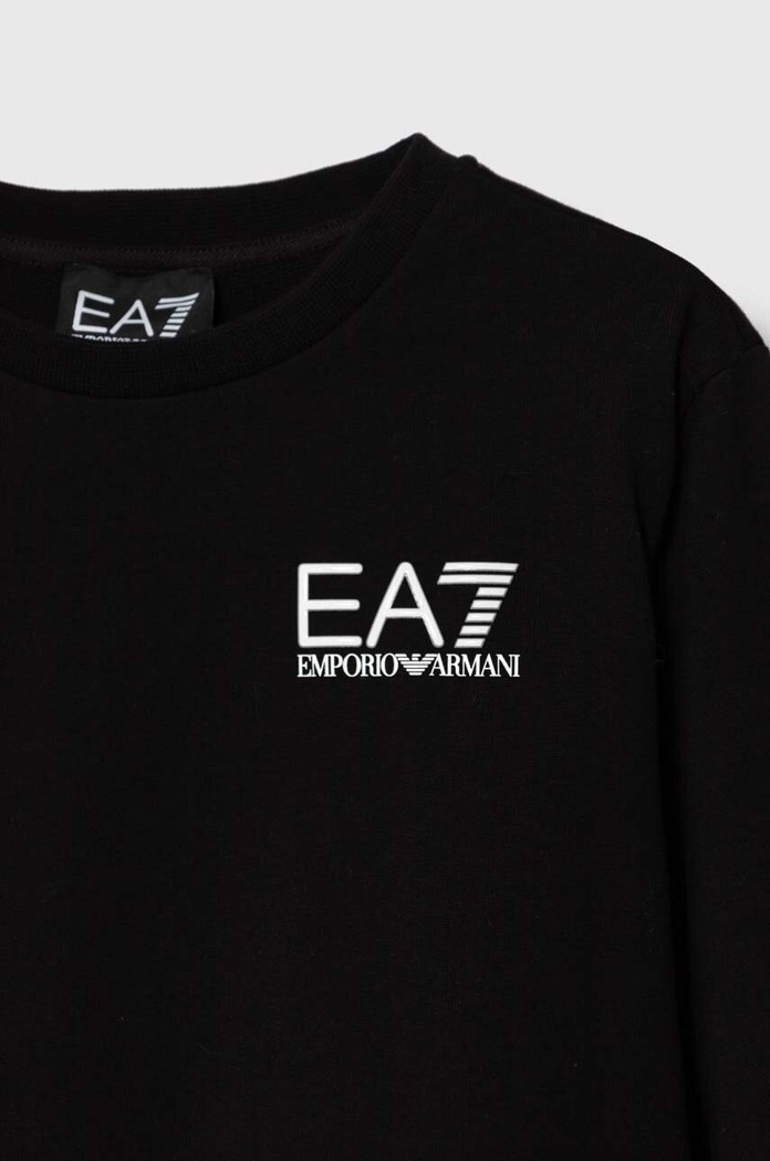 CHLAPEC Dětská bavlněná mikina EA7 Emporio Armani 8NBM51.BJ05Z černá