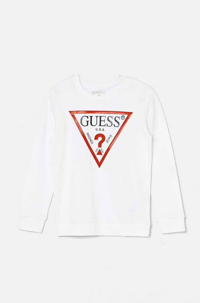 Dječja pamučna dukserica Guess pamuk bijela N73Q10.KAUG0.9BYH