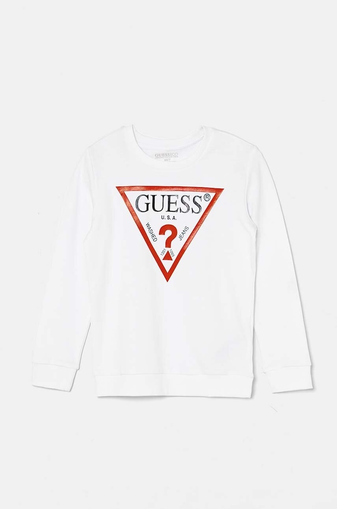 Dječja pamučna dukserica Guess pamuk bijela N73Q10.KAUG0.9BYH