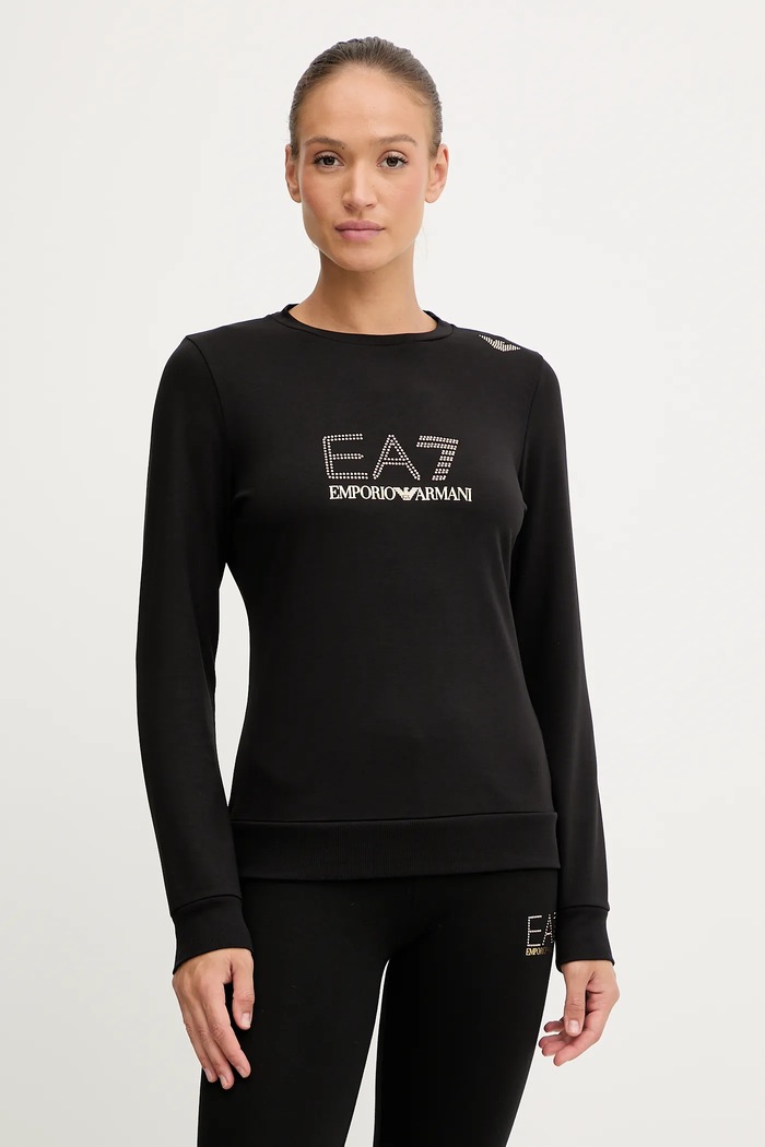 Mikina EA7 Emporio Armani bez kapuce černá 8NTM45.TJ9RZ