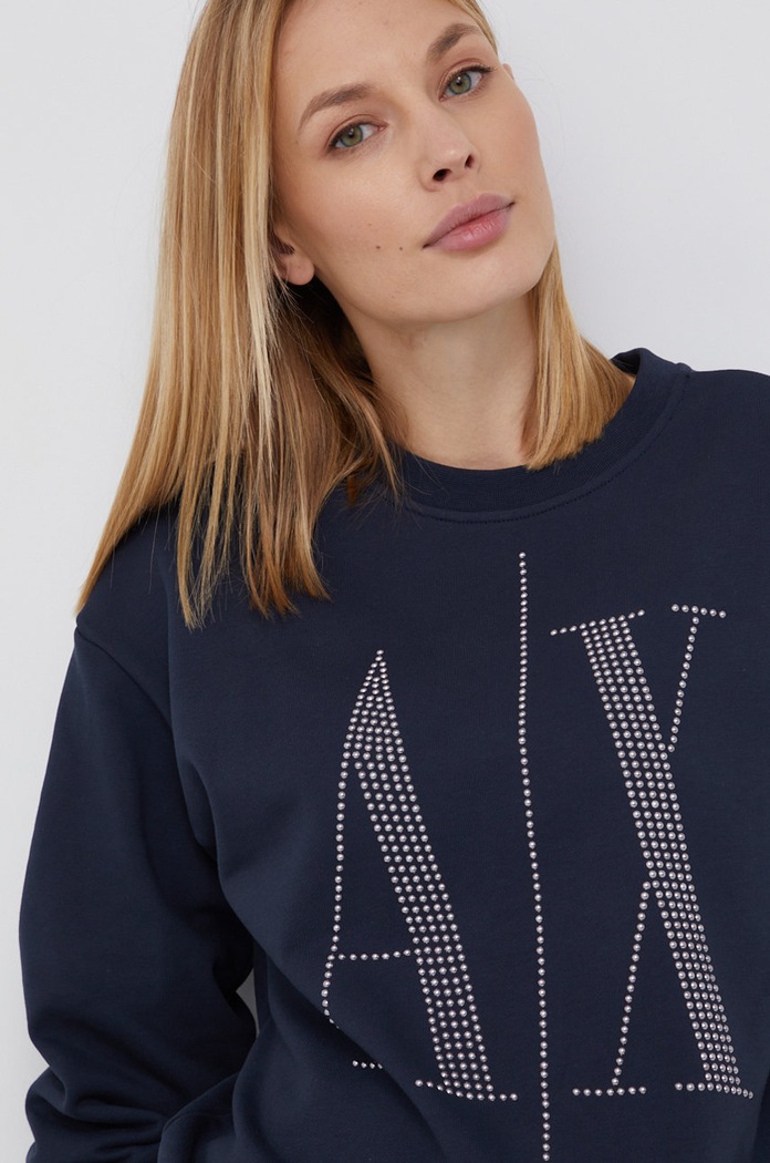 Armani Exchange bluza bawełniana 8NYM01.YJ68Z.NOS granatowy