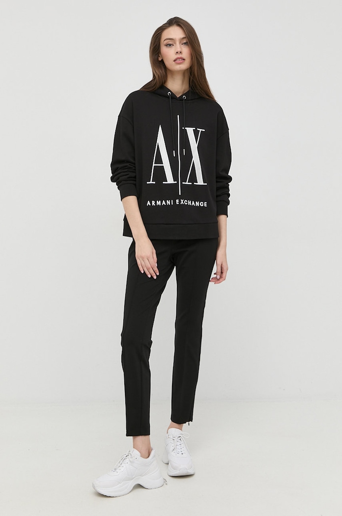 Armani Exchange felpa in cotone 8NYM52.YJ68Z.NOS nero AA00