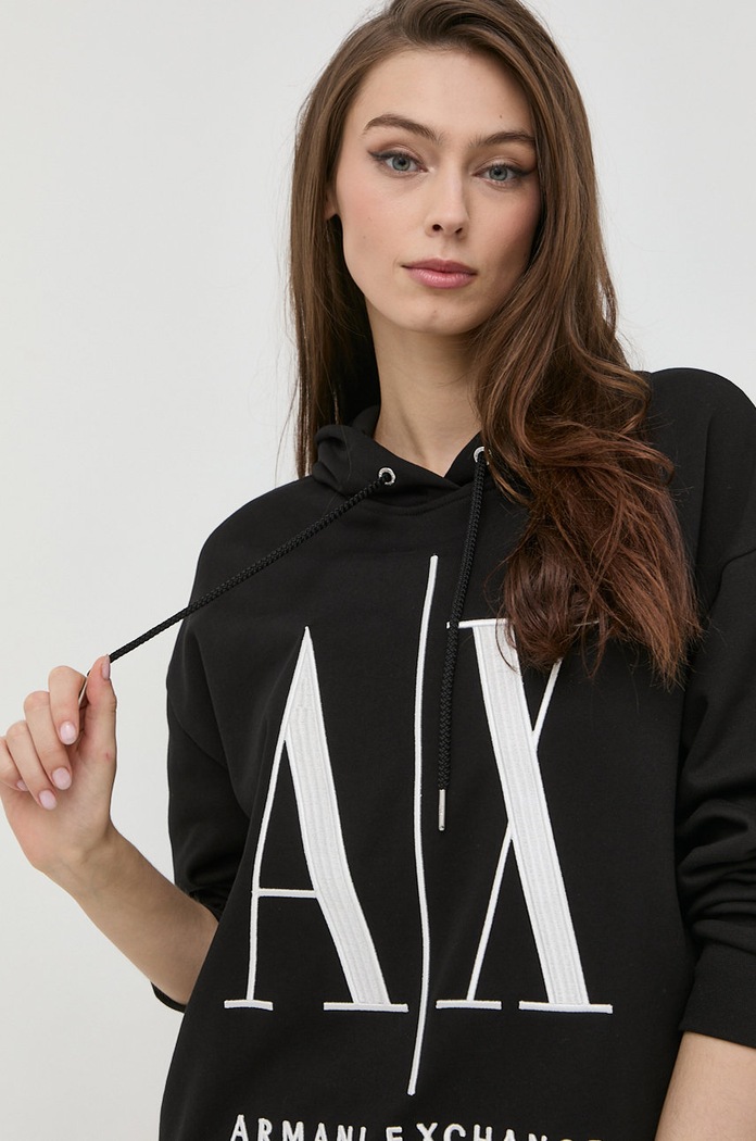 Armani Exchange felpa in cotone nero 8NYM52.YJ68Z.NOS