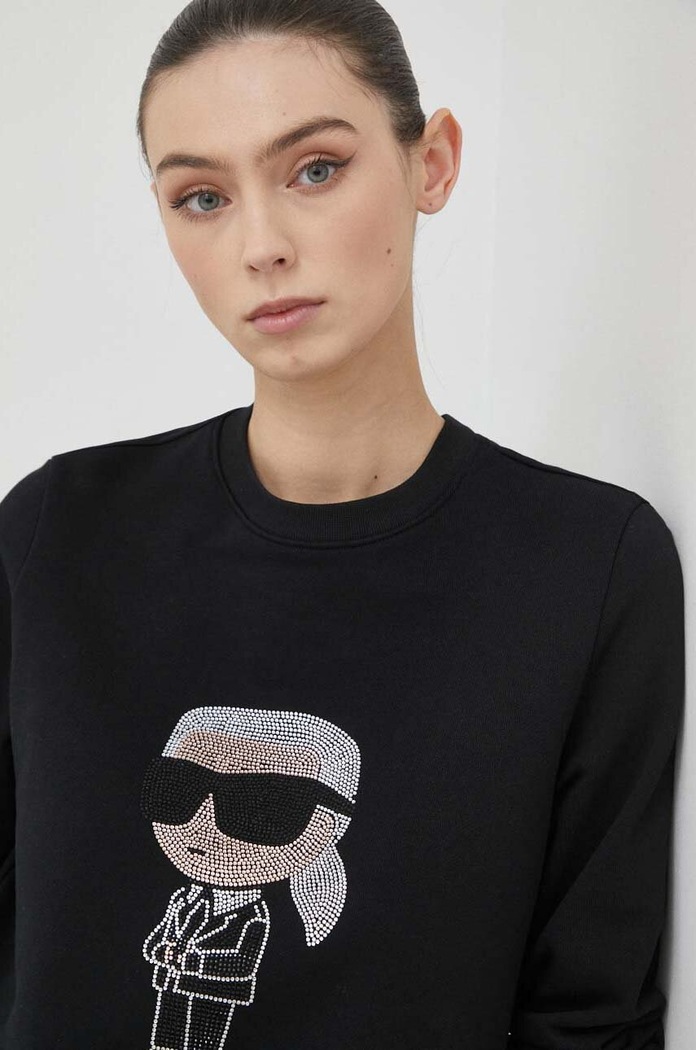 Bavlnená mikina Karl Lagerfeld čierna 230W1870