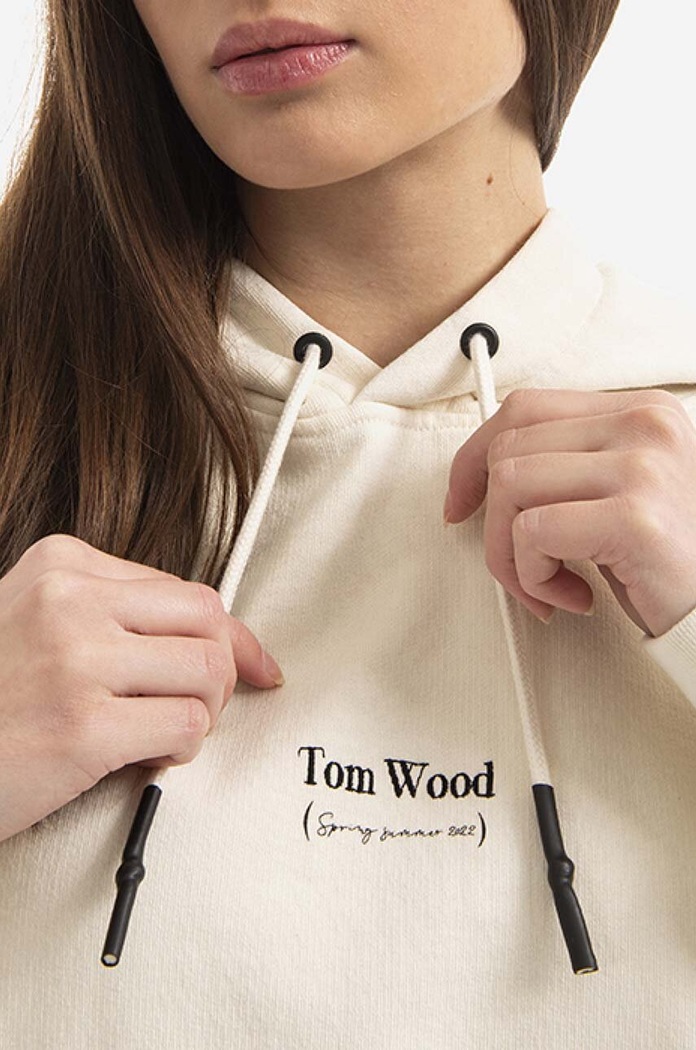 Βαμβακερή μπλούζα Tom Wood Eden μπεζ 22191.015