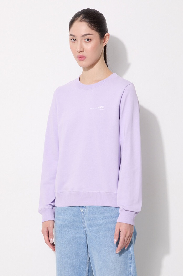 Odzież A.P.C. bluza bawełniana Sweat Item F COEAS.F27663 fioletowy