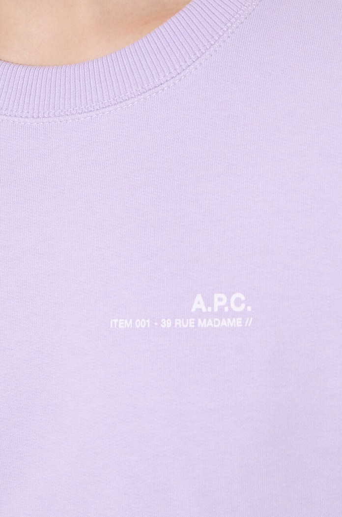 A.P.C. bluza bawełniana Sweat Item F COEAS.F27663 fioletowy
