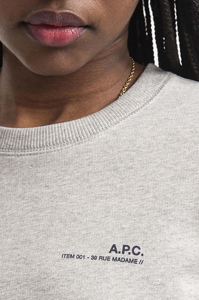 A.P.C. bluza bawełniana Sweat Item F szary COEAS.F27663