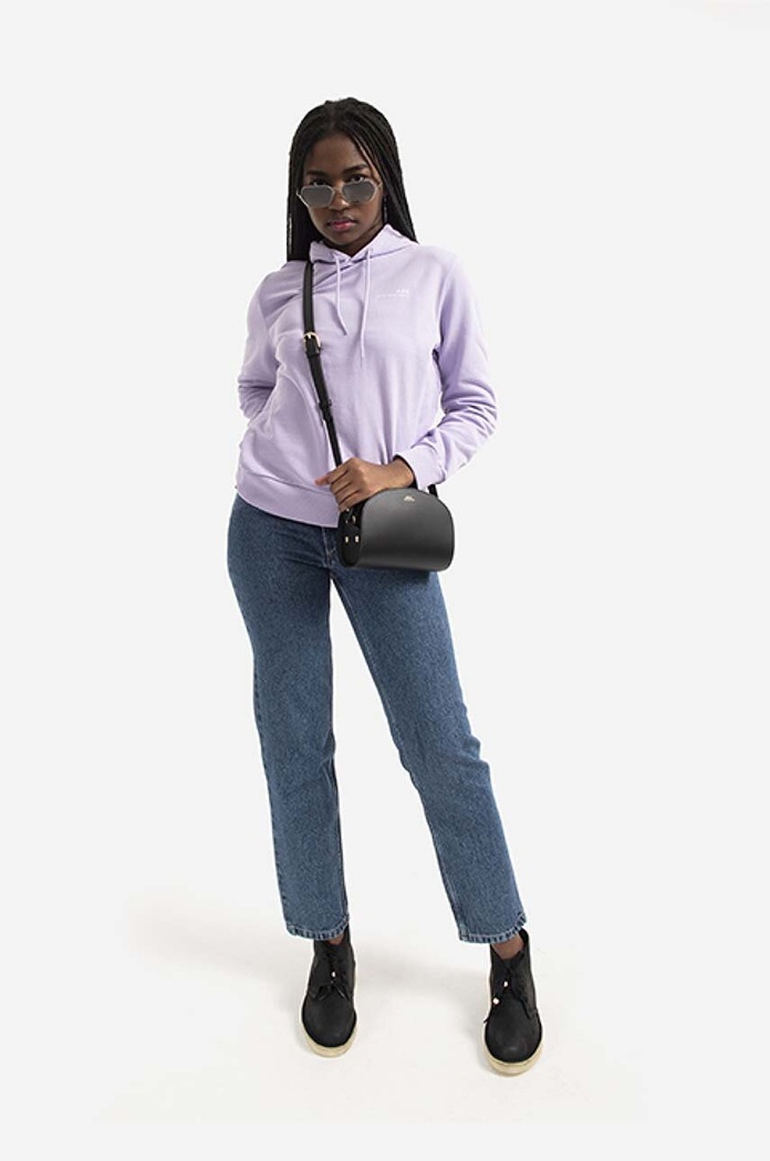 A.P.C. bluza bawełniana Hoodie Item F COEAS.F27674 fioletowy AA00
