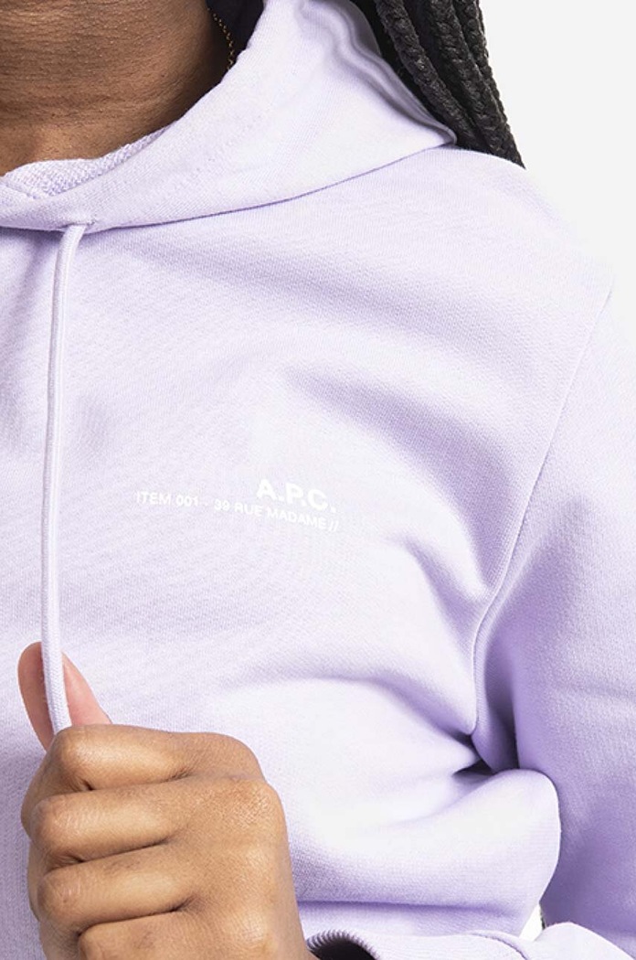 A.P.C. bluza bawełniana Hoodie Item F COEAS.F27674 fioletowy